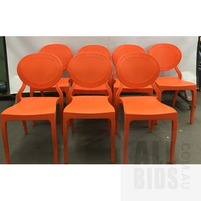 Composite Orange Cafe Chairs - Lot of Seven
