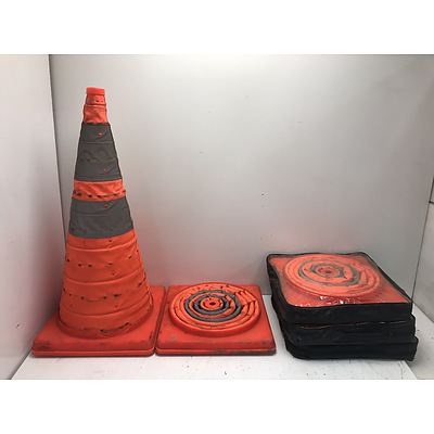 Collapsible Traffic Cones -Lot Of Five