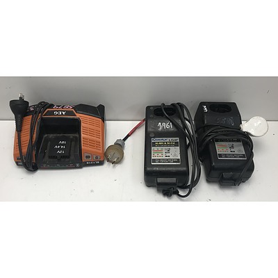 AEG and Klauke Battery Chargers -Lot OF Three