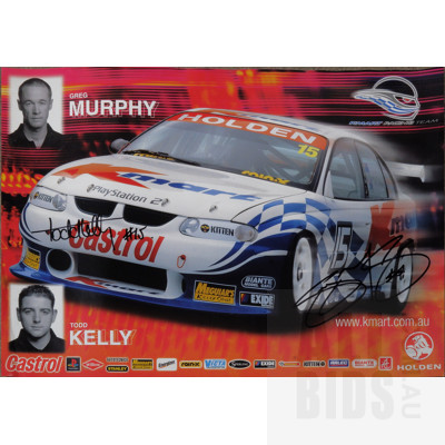 Holden Kmart Racing Team Poster Signed Tom Kelly and Greg Murphy