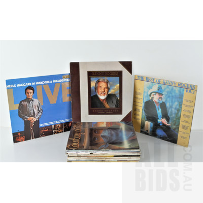 25 Vinyl County and Western Records Including Kenny Rogers, Willie Nelson, The Highway Men and More