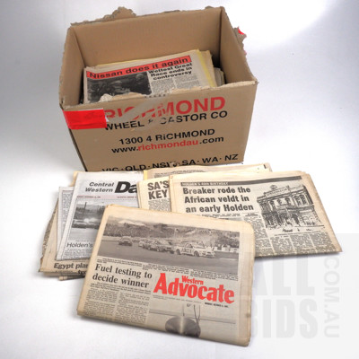 Large Collection of Vintage Newspapers With Motoring and Motor Racing Articles