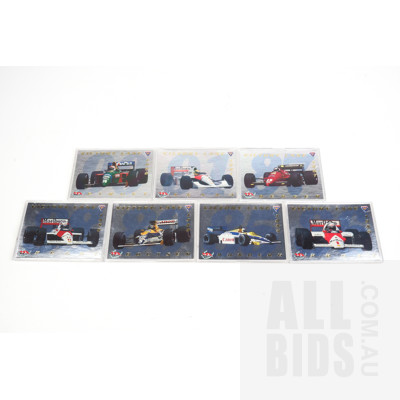 Large Collection of F1 and Motor Racing Collector Cards including Individually Cased Examples