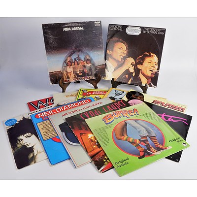 14 LP Vinyl Records Including Simon and Garfunkel The Concert in Central Park Double Album with Booklet, ABBA, Eric Burdon and More