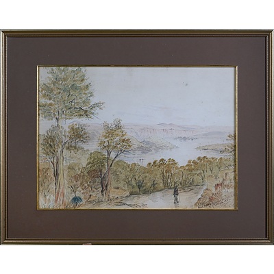 Henry Grant Lloyd (1829-1904), Peat Ferry, Hawkesbury NSW 1862, Watercolour, 42 x 30.5 cm