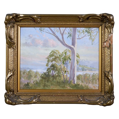 Leonard Long (1911-2013), Summer Hill, New South Wales, Oil on Board, 18.5 x 22.5 cm