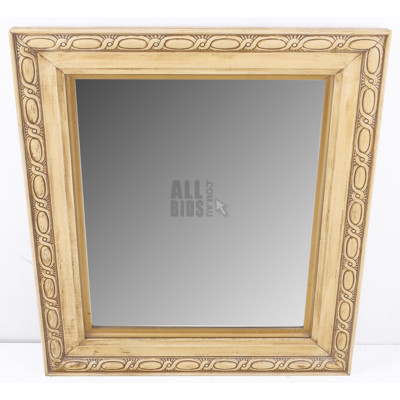 Vintage Bevelled Edge Mirror in Pressed Timber frame