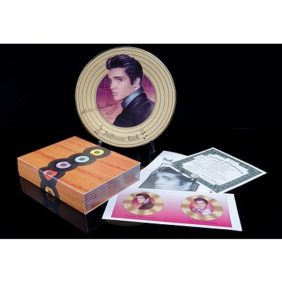 Elvis Presley Jailhouse Rock Display Plate and Box Set of Eight DVDs