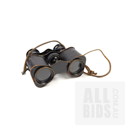 Vintage Lumiere Paris Binoculars with Leather Strap