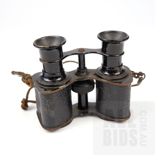 Vintage Lumiere Paris Binoculars with Leather Strap