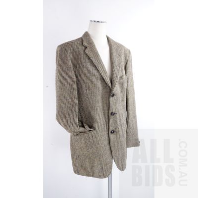 Vintage Harris Tweed Blazer - 100% Scottish Hebrides Wool and leather Knot Buttons