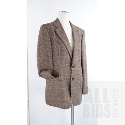 Vintage Anthony squires for David Jones Woollen Houndstooth Jacket with Leather Knot Buttons