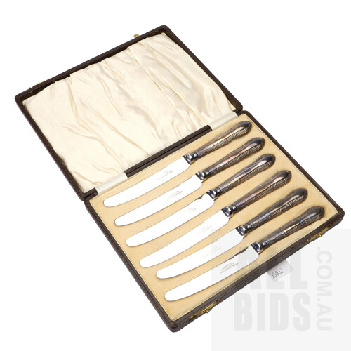 Boxed Set of Six Sterling Silver Handled Fruit Knives