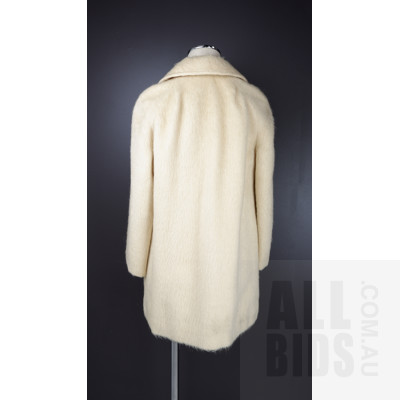 Vintage English Cream Wool and Mohair Coat with Raglan Sleeves
