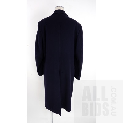 Vintage Centaur Navy Pure Wool Men's Full Length Coat