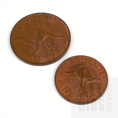 1964 Australian Penny and Half Penny