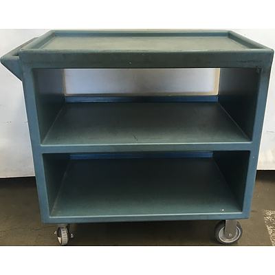 Molded Plastic Workshop Trolley On Rubber Casters