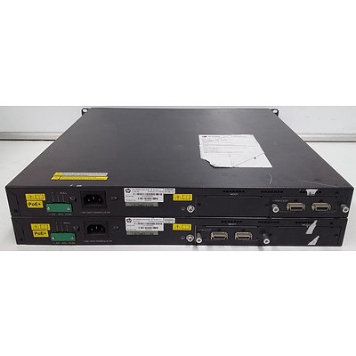 HP (JG241A) A5500 Series 24 Port Managed Gigabit Ethernet PoE+ EI Switch with Stacking Module - Lot of Two
