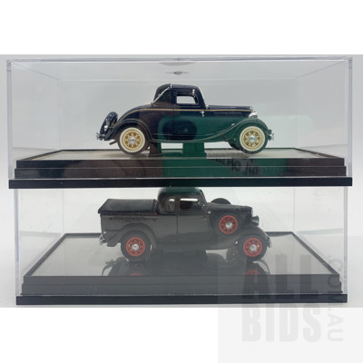 Two 1:43 Model Cars in Display Boxes, Including Ford (2)
