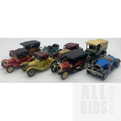 Eight Small-Scale Matchbox Model Cars