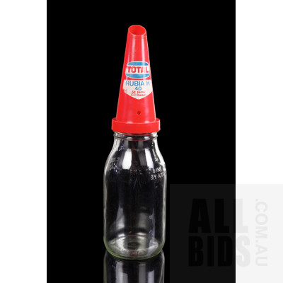 Vintage BT NSW One Litre Oil Bottle with Total Plastic Pourer