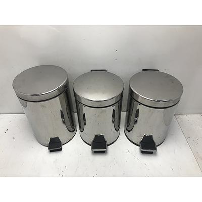 Small Stainless Steel bins -Lot Of Three