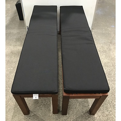 Cushioned Bench Seats -Lot Of Two