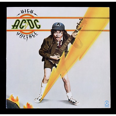 AC/DC Vinyl Record, High Voltage, Signed by Mark Evans (Bass) with Certificate of Authenticity