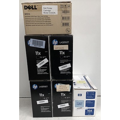 HP & Dell Toner Cartridges - Lot of Six