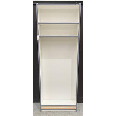 Beige Melamine 3 Drawer Filing Cabinet And Light Grey Melamine Bookcase