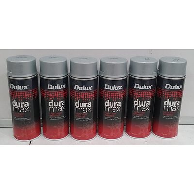 Dulux Duramax 300g High Heat Enamel Silver Spray Paint - Lot Of Six