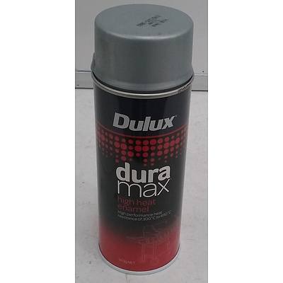 Dulux Duramax 300g High Heat Enamel Silver Spray Paint - Lot Of Six