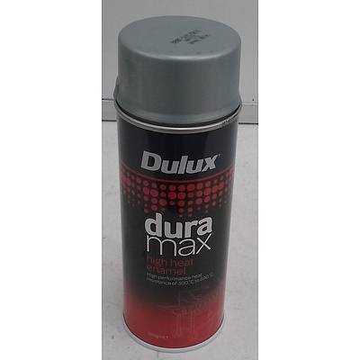 Dulux Duramax 300g High Heat Enamel Silver Spray Paint - Lot Of Five
