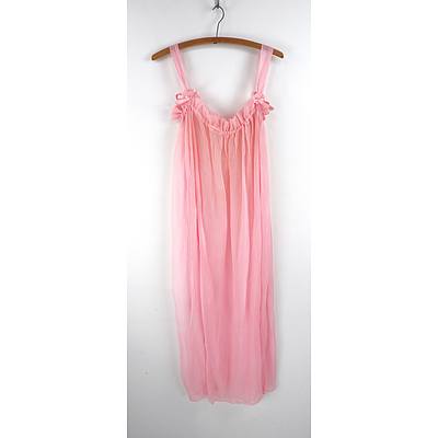 Mid Century Soft Tissue Chiffon Nightgown Circa 1960s