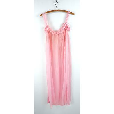 Mid Century Soft Tissue Chiffon Nightgown Circa 1960s