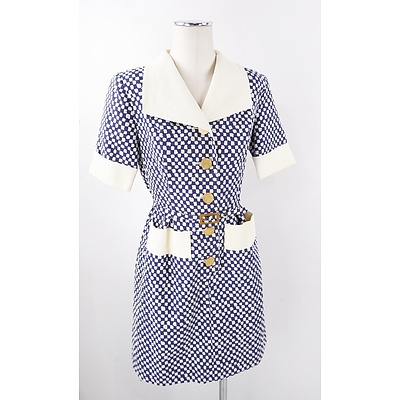 Vintage Givenchy Fully Lined Cotton Dress with Cotton Belt