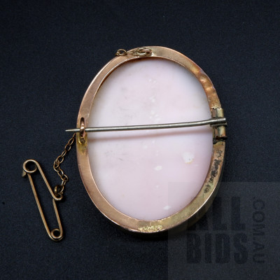 9ct Rose Gold Shell Cameo, 11.1g