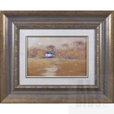 Ken Knight (born 1956), The Forgotten Cottage 1986, Oil on Board, 29 x 39 cm 