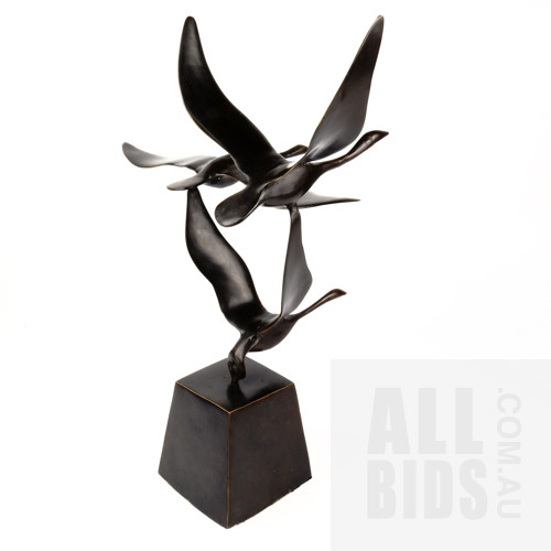 Milo (born 1955, French), Birds in Flight, Bronze, Height 53 cm (including base)