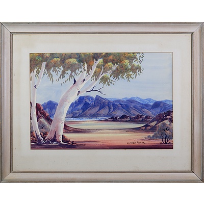 Claude Pannka (1928-1972), Central Australian Landscape, Watercolour, 34.5 x 51 cm