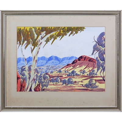 Ivan Pannka (1943-1999), Central Australian Landscape, Watercolour, 26 x 36 cm