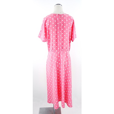 Vintage 1980s Pink White Polka Dot Nicole Summers Dress