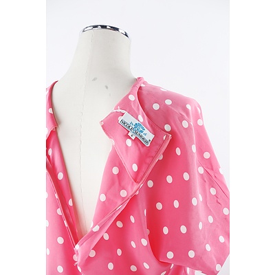 Vintage 1980s Pink White Polka Dot Nicole Summers Dress