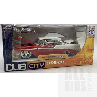 Jada Old Skool Dub City 1956 Chevy Bel Air 1:24 Scale Diecast Model Car in Original Box