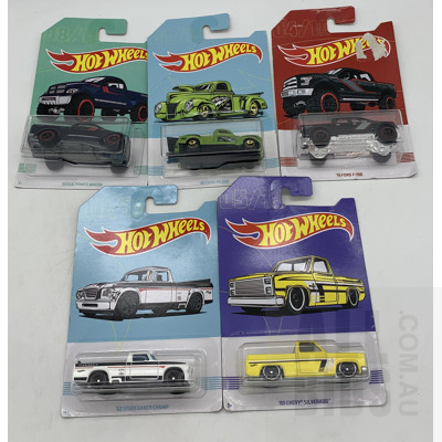 Five Hot Wheels Ute/Pick Up Models in Original Packs (5)