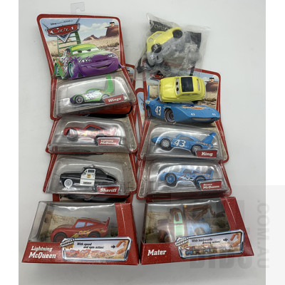 Seven 'Cars' collectible Models in Original packs and McDonalds Collector Models
