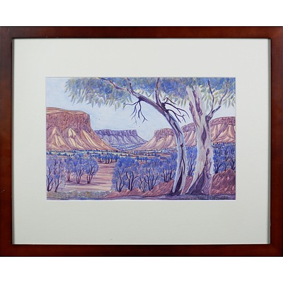 Steven Walbungara (born 1959), Ormiston Gorge, Watercolour, 24 x 36 cm
