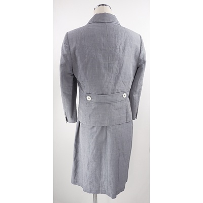 Australian Designer Anna Thomas Gingham Check Cotton/Ramie Blend Fully Lined Dress and Blazer Set