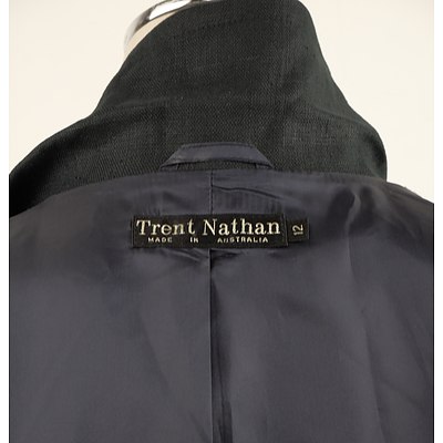Trent Nathan 100% Linen Dark Navy Cropped Blazer