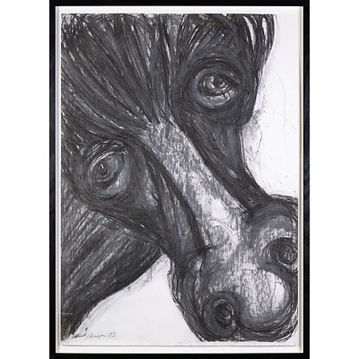 Patrick Henigan (1925-2018), Horse 1983, Charcoal on Paper, 98 x 70 cm